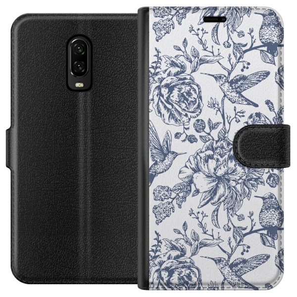 OnePlus 6T Plånboksfodral Blomster & Fåglar – romantiskt m