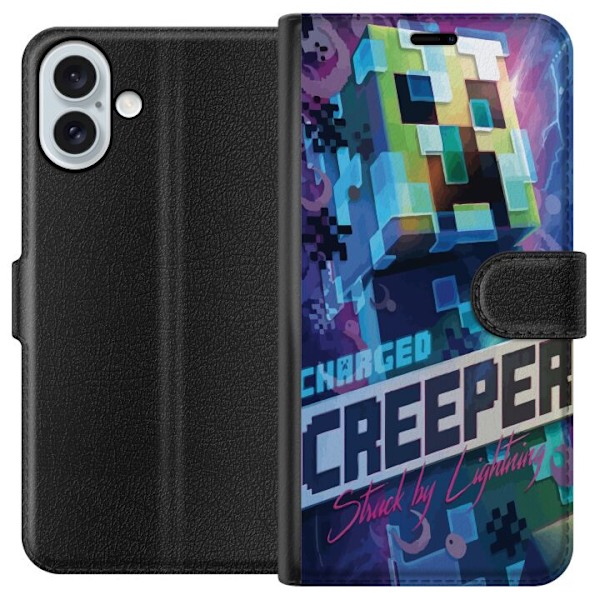 Apple iPhone 16 Plus Tegnebogsetui Minecraft Creeper