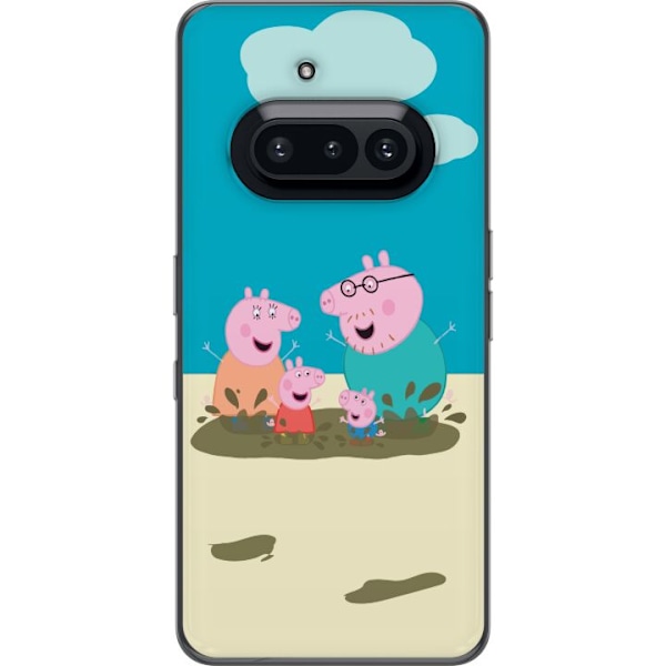 Nothing Phone (3a) Genomskinligt Skal Greta Gris Familjen George Lerpöl Barnmotiv Serie Populär Barnkaraktär Glädje