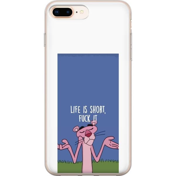 Kompatibelt Mobilskal till Apple iPhone 7 Plus Life Is Short citat blå