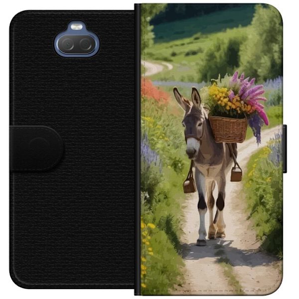 Sony Xperia 10 Plus Plånboksfodral Åsna Djurmotiv Rolig Design Naturmotiv Populär Dekor Humor Grafiskt Djurtema Exotiskt