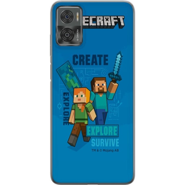 Motorola Moto E22i Gjennomsiktig deksel Minecraft Grotter