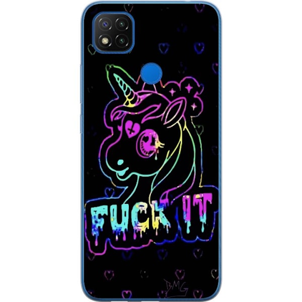 Xiaomi Redmi 9C NFC Gennemsigtig cover Fuck it Unicorn