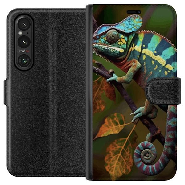 Sony Xperia 1 V Tegnebogsetui Edderkop Grafisk Streetwear Design Dyremønster Moderne Bylivsstil Populært Motiv Kreativ Kunst Trend