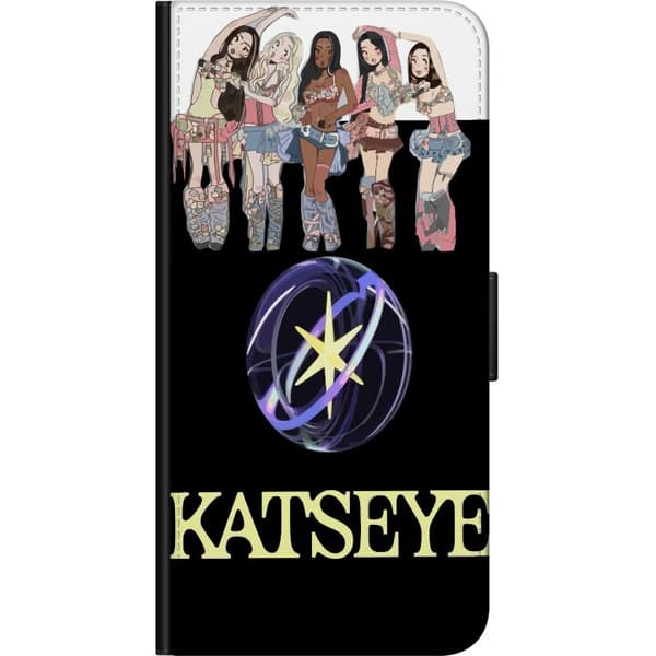 Kompatibel Tegnebogsetui til Samsung Galaxy Note 4 Illustreret pigegruppe i farverige outfits med lysende stjerneemblemer mod sort baggrund sort