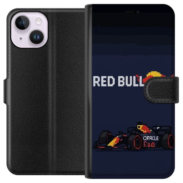 Kompatibel Tegnebogsetui til Apple iPhone 15 Pixelracer i retrostil sort