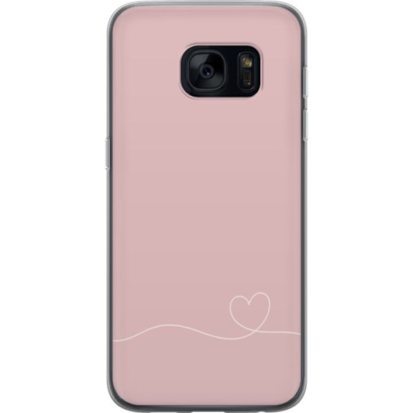 Samsung Galaxy S7 Gennemsigtig cover Lyserød Hjerne Design