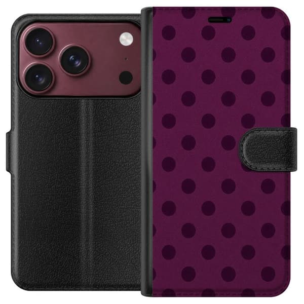 Kompatibelt Plånboksfodral till Apple iPhone 18 Pro Max Plum Pop Dots lila