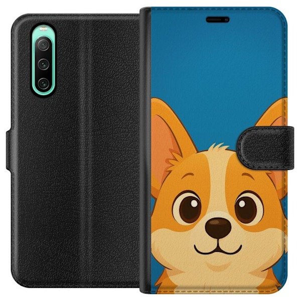 Sony Xperia 10 IV Lompakkokotelo Hello Corgi