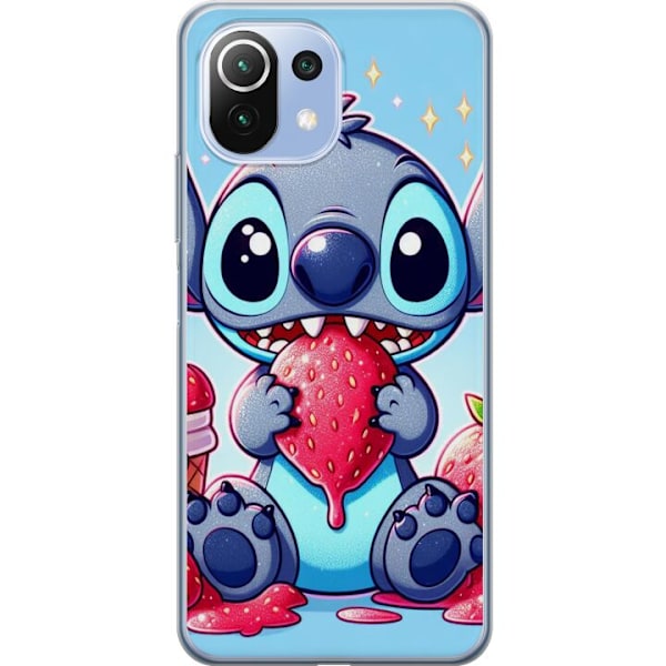 Xiaomi Mi 11 Lite Genomskinligt Skal Strawberry Stitch
