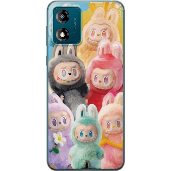 Motorola Moto E13 Genomskinligt Skal Labubu Sketch Style – H