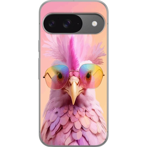 Google Pixel 9 Pro Läpinäkyvä kuori Pink Bird