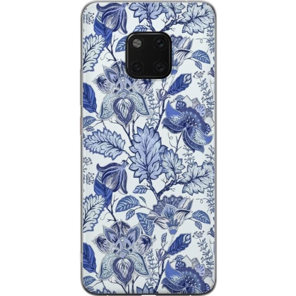 Huawei Mate 20 Pro Gennemsigtig cover Blomster Blå...
