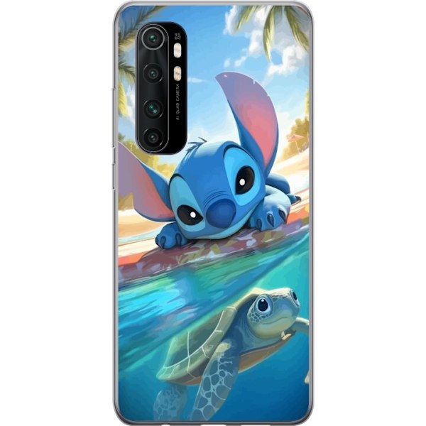 Xiaomi Mi Note 10 Lite Läpinäkyvä kuori Stitch kilpikonnall