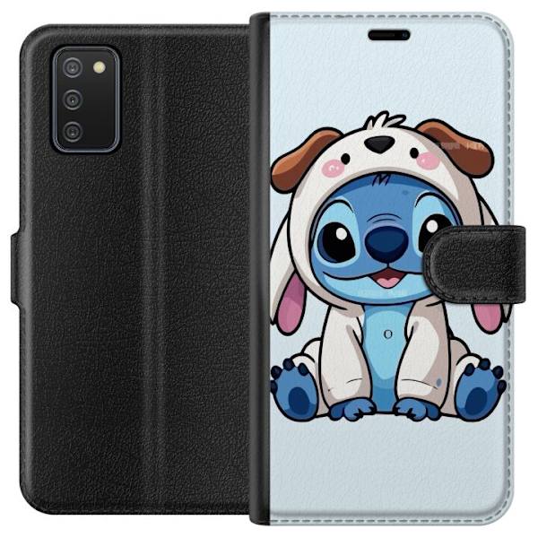 Samsung Galaxy A02s Lompakkokotelo Stitch Koirapuku Lilo & Stitch Disney Hauska Design Sininen Avaruusolento Sarjakuva Hahmo Suosittu Lapsille Suositt