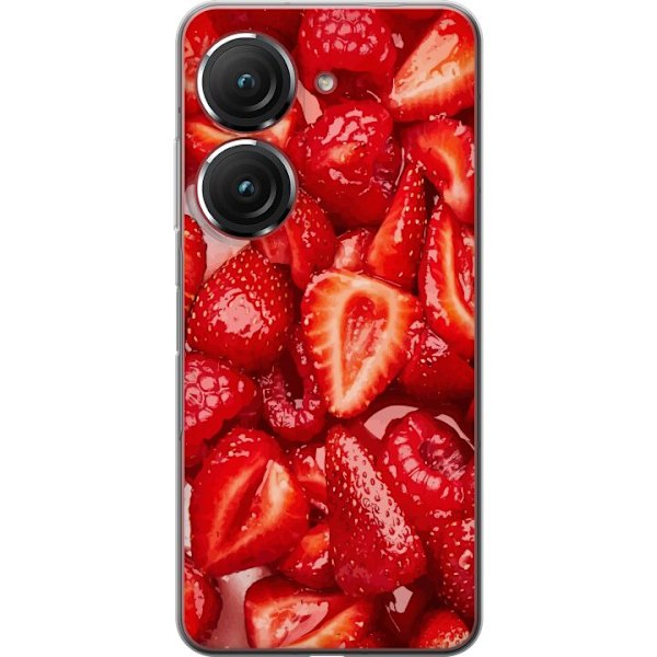 Asus Zenfone 9 Genomskinligt Skal Jordgubbsmönster – sött