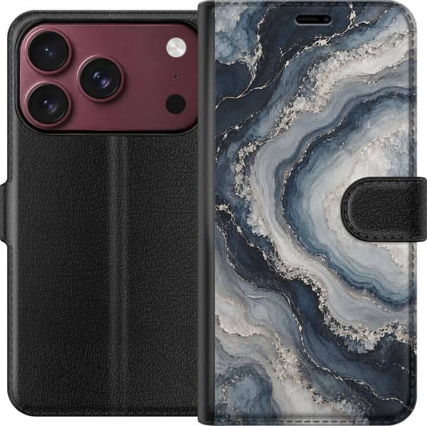 Kompatibelt Lommeboketui til Apple iPhone 18 Pro Nattagat blå