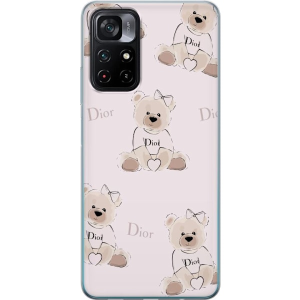 Xiaomi Poco M4 Pro 5G Gennemsigtig cover Teddy Dior Vibes - luksuriøs bamse i modetil