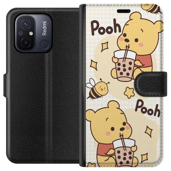 Xiaomi Redmi 12C Lompakkokotelo Nalle Pooh - klassinen karhumotiivi uudessa tulkinnassa