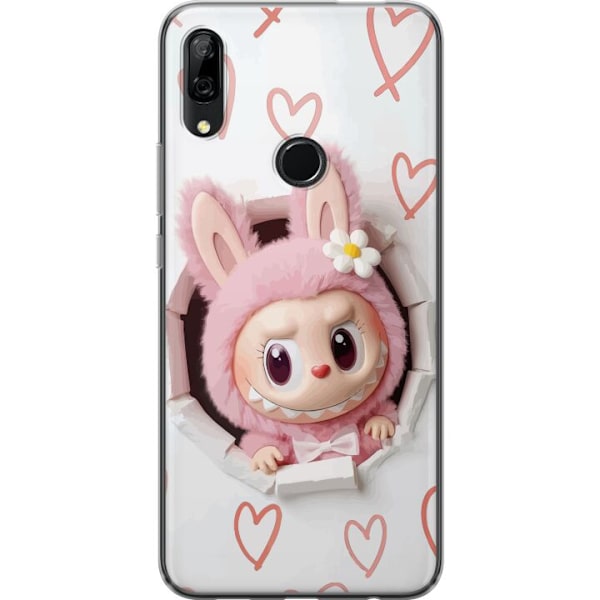 Huawei P Smart Z Läpinäkyvä kuori Labubu Sydän Taustakuva Pop Mart Rakkausteema Hahmodesign Suosittu Motiivi Keräilytaideteossarja