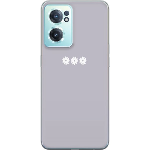 OnePlus Nord CE 2 5G Genomskinligt Skal Lila Blomminimalism – stilrent blommotiv på lila bakgrund
