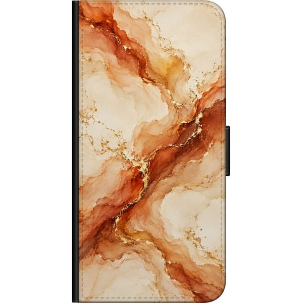 Kompatibel Tegnebogsetui til Samsung Galaxy A03s Ravmarmor beige