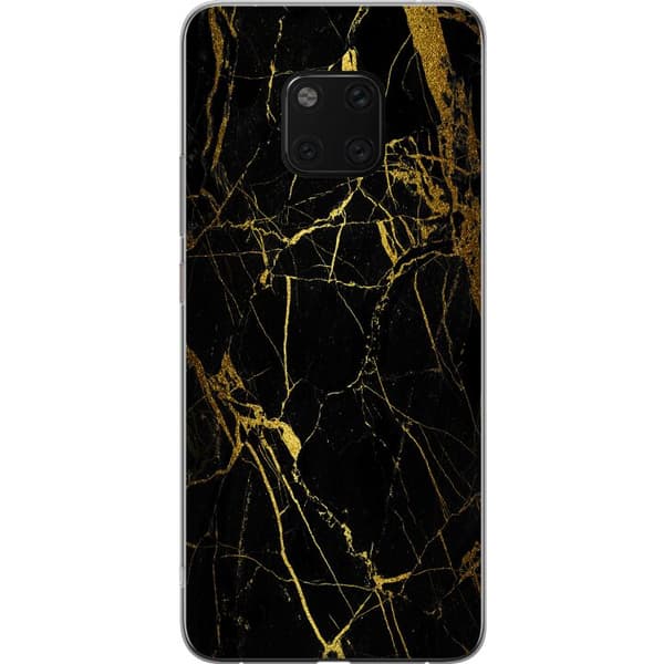 Kompatibel Mobilcover til Huawei Mate 20 Pro Marmor Sort & Guld