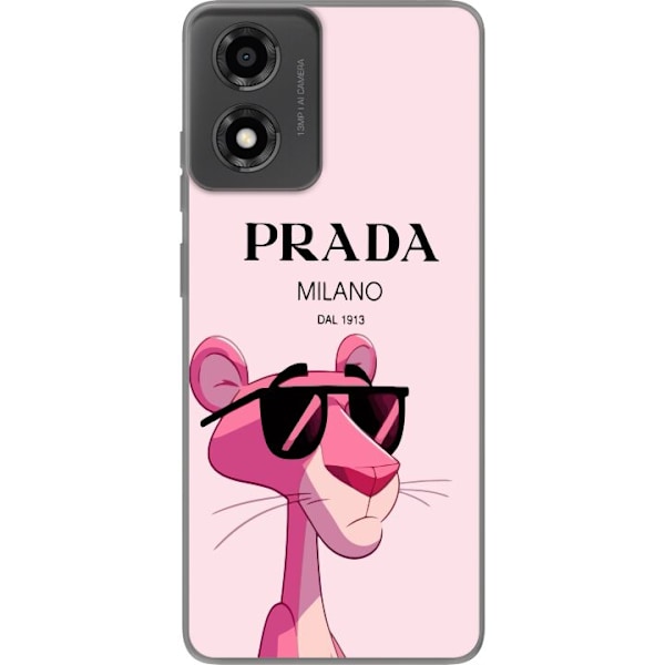 Motorola Moto E14 Gjennomsiktig deksel Prada Rosa Panteren