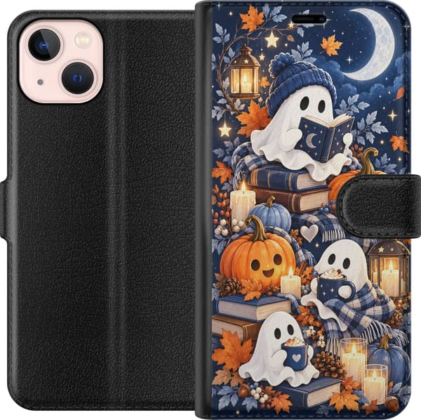 Kompatibelt Plånboksfodral till Apple iPhone 13 mini Månspöken blå