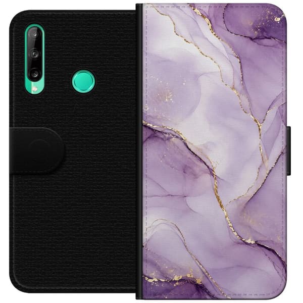 Kompatibelt Lommeboketui til Huawei P40 lite E Syrinlilla gullflyt lila