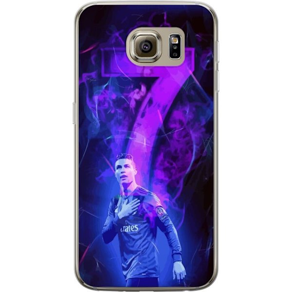 Samsung Galaxy S6 Läpinäkyvä kuori Ronaldo 7 - Jalkapallolegenda Toiminnassa Fanien Puolesta