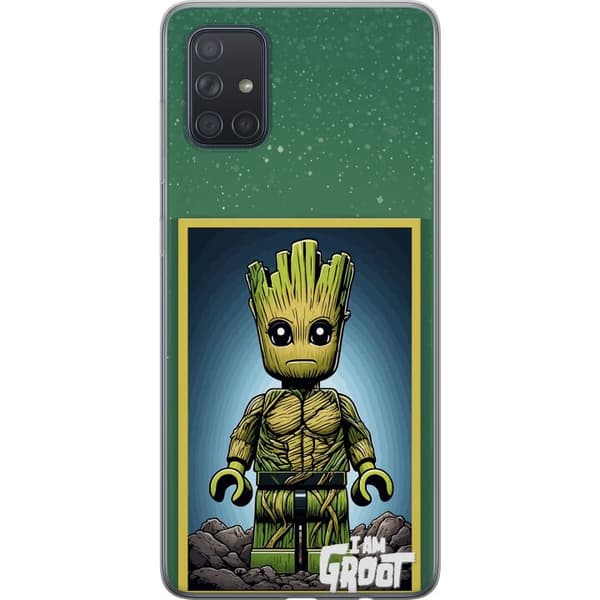 Kompatibelt Mobildeksel til Samsung Galaxy A71 Robot med röda ögon grå