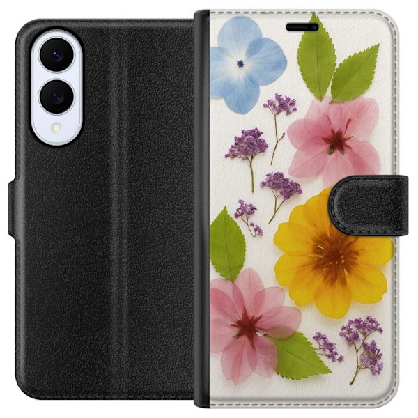Samsung Galaxy S25 Edge Plånboksfodral Pressade blommor