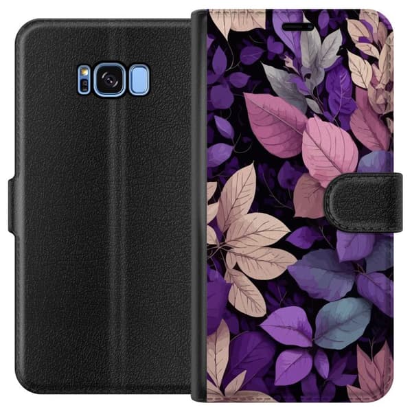 Kompatibelt Lommeboketui til Samsung Galaxy S8 Lilla Blader