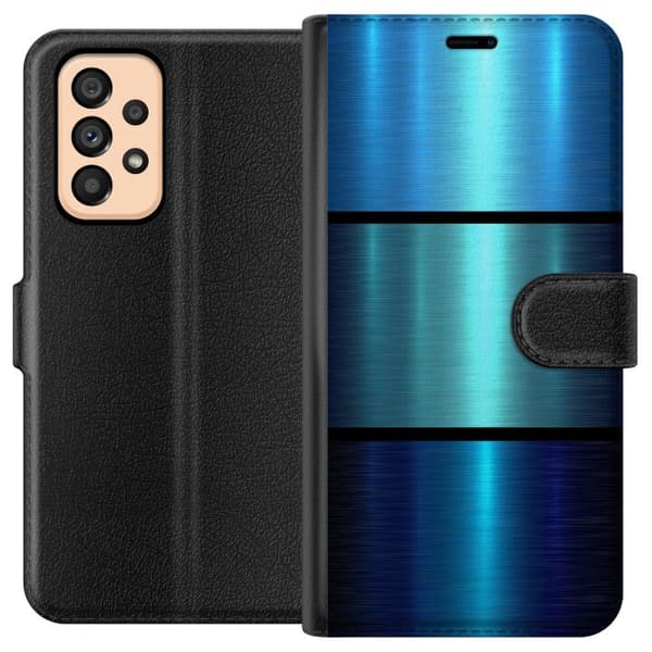 Kompatibelt Plånboksfodral till Samsung Galaxy A53 5G Blue Metallic Stripes