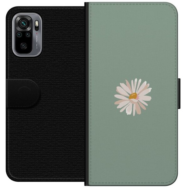 Xiaomi Redmi Note 10S Lommeboketui Grønn Minimalblomst - stil
