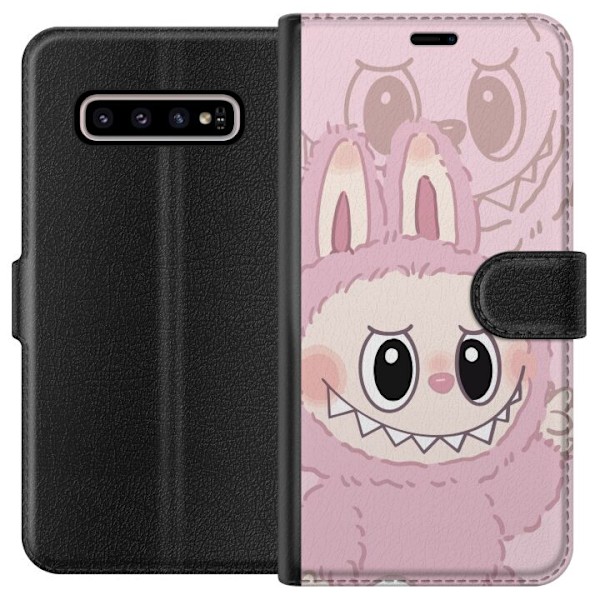 Samsung Galaxy S10+ Plånboksfodral Labubu Floral Freak – Blommigt monster i vintage-stil