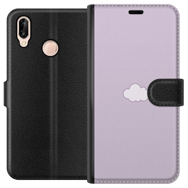 Huawei P20 lite Lompakkokotelo Lila Pilvi - minimalistinen pilvi lila taustalla