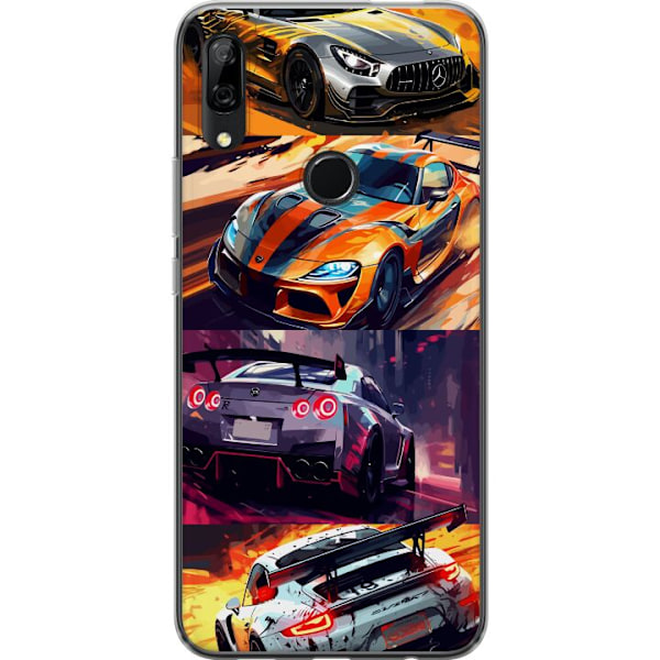 Huawei P Smart Z Läpinäkyvä kuori Ralli kuume - vauhdikas teema ralliautoilla