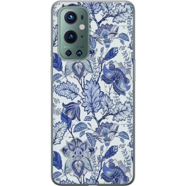 OnePlus 9 Pro Gennemsigtig cover Blomster Blå...