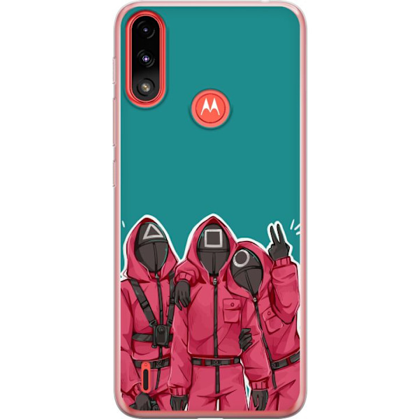 Motorola Moto E7 Power Läpinäkyvä kuori Squid Game Hahmot Graafinen Suunnittelu Sarjakuvasarjan Hahmot Suosittu TV-Teema Aasialainen Tyyli Jännitt