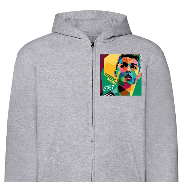 Zip-Hoodie | Huvtröja med Dragkedja för Vuxna Ronaldo grå M