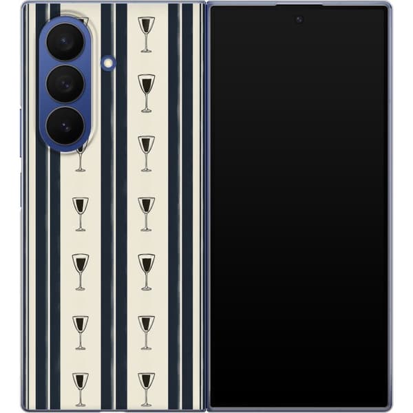 Kompatibelt Mobildeksel til Samsung Galaxy Z Fold7 Blå vinglassstriper blå