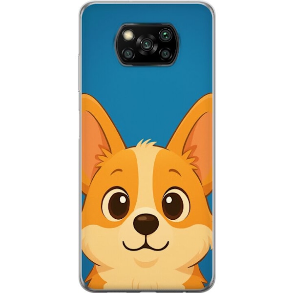 Xiaomi Poco X3 NFC Genomskinligt Skal Hello Corgi