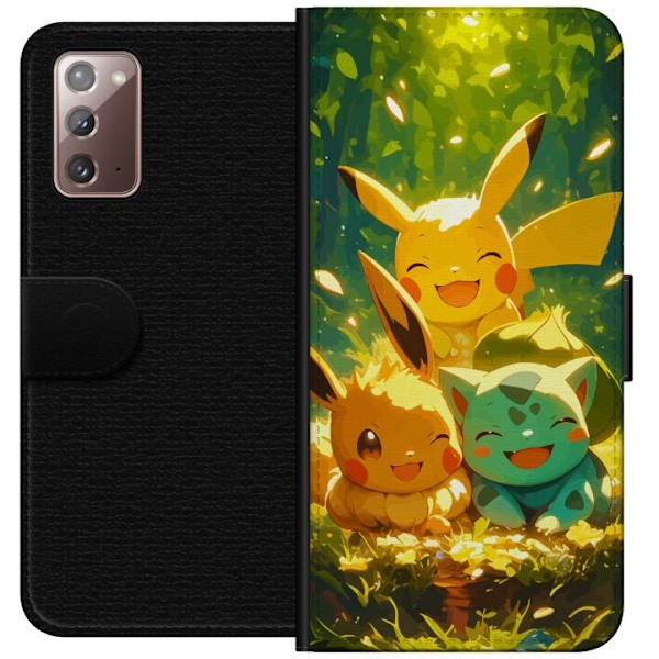 Samsung Galaxy Note20 Plånboksfodral Pixelmonster spelstil – färgstark design för retroälskande gamers
