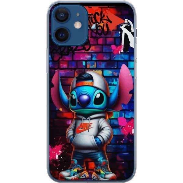 Kompatibelt Mobildeksel til Apple iPhone 12 mini Gatekunstalien i hettegenser i neon-graffitistil