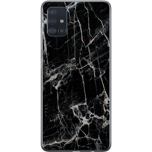 Samsung Galaxy A51 Gjennomsiktig deksel Svart marmor