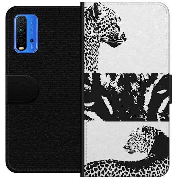 Xiaomi Redmi Note 9 4G Lommeboketui Leopard Faces