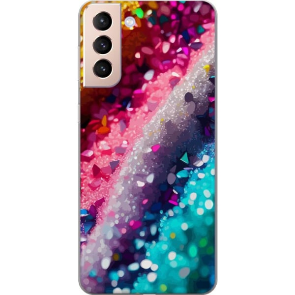 Samsung Galaxy S21 Gennemsigtig cover Glitter