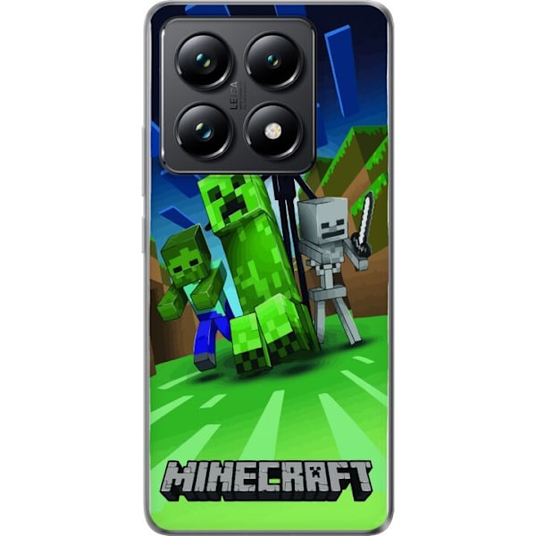 Xiaomi 14T Läpinäkyvä kuori Minecraft Creeper mobilskal i klassisk grön pixelstil